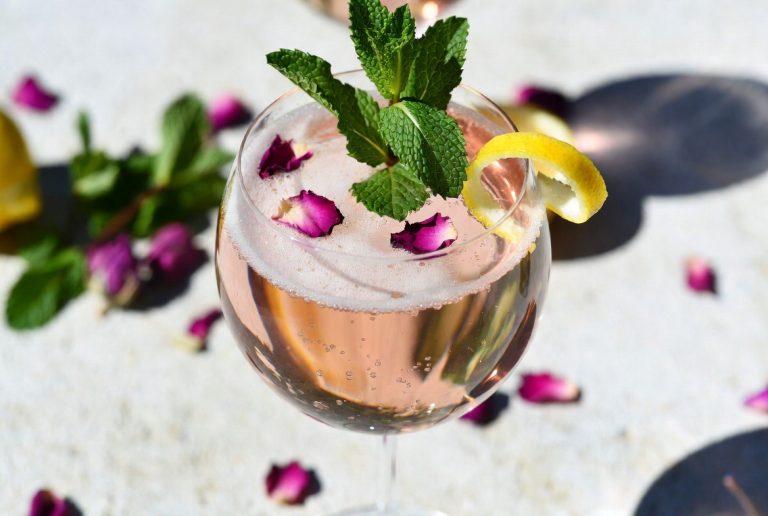 Rose Elderflower Garden Spritz Mocktail